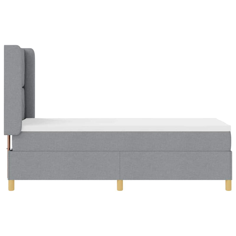 vidaXL Boxrugós ágy matracmal Világosszürke 80 x 200 cm szövet