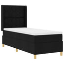 vidaXL Boxrugós ágy LED szalagokkal Fekete 80 x 200 cm szövet
