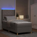vidaXL Boxrugós ágy LED szalagokkal Tópszínű 90 x 200 cm szövet