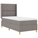 vidaXL Boxrugós ágy LED szalagokkal Tópszínű 90 x 200 cm szövet