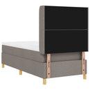 vidaXL Boxrugós ágy LED szalagokkal Tópszínű 90 x 200 cm szövet