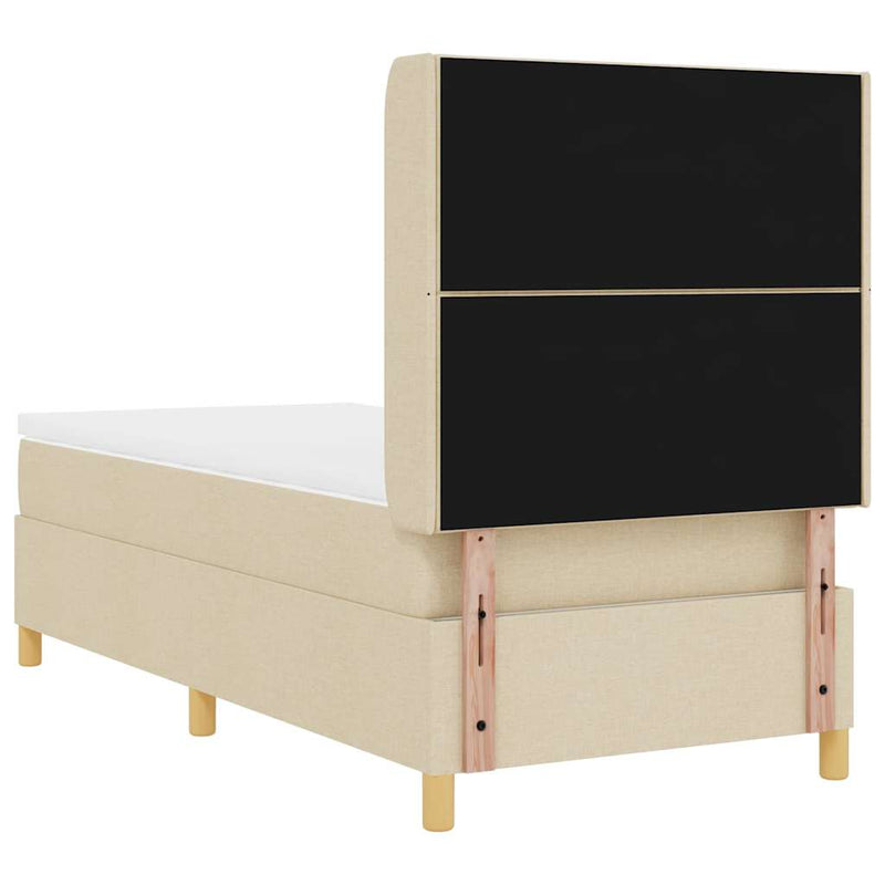 vidaXL Boxrugós ágy matracmal Krém 100 x 200 cm szövet
