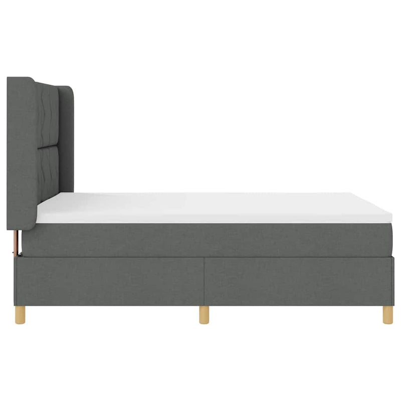 vidaXL Boxrugós ágy matracmal Szürke 140 x 190 cm szövet