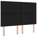 vidaXL Boxrugós ágy LED szalagokkal Fekete 140 x 190 cm szövet