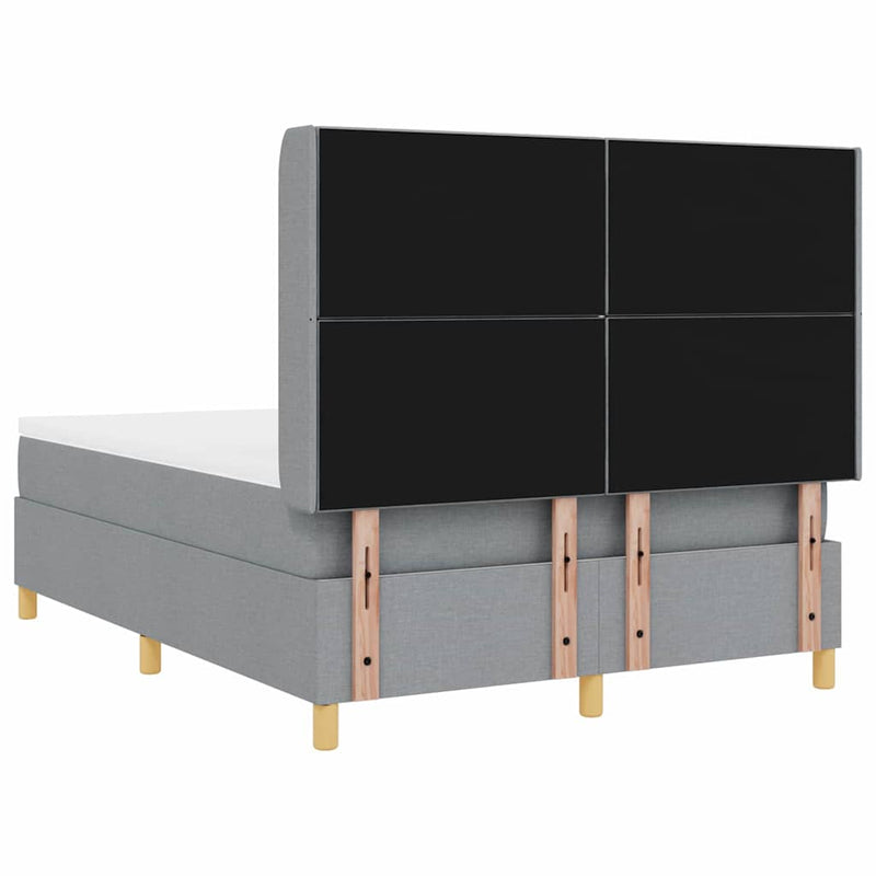 vidaXL Boxrugós ágy matracmal Világosszürke 140 x 200 cm szövet