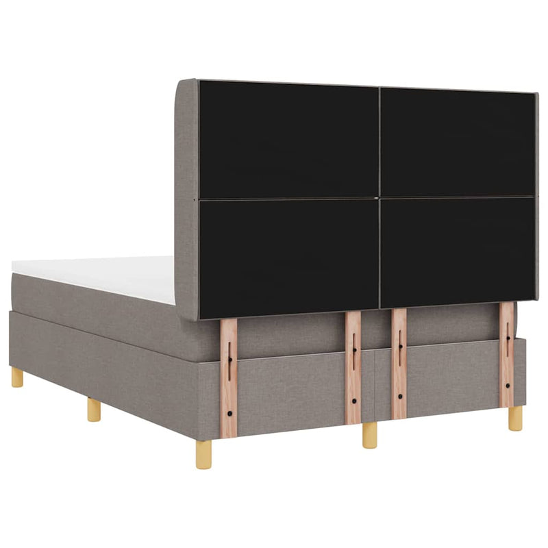 vidaXL Boxrugós ágy matracmal Tópszínű 140 x 200 cm szövet
