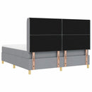 vidaXL Boxrugós ágy LED szalagokkal Világosszürke 180 x 200 cm szövet