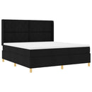 vidaXL Boxrugós ágy LED szalagokkal Fekete 180 x 200 cm szövet