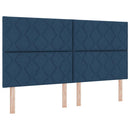 vidaXL Boxrugós ágy LED szalagokkal Kék 180 x 200 cm szövet