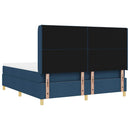 vidaXL Boxrugós ágy LED szalagokkal Kék 180 x 200 cm szövet