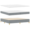 vidaXL Boxrugós ágy LED szalagokkal Világosszürke 200 x 200 cm szövet