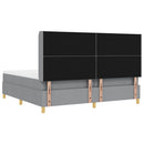 vidaXL Boxrugós ágy LED szalagokkal Világosszürke 200 x 200 cm szövet