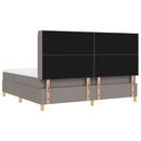 vidaXL Boxrugós ágy LED szalagokkal Tópszínű 200 x 200 cm szövet
