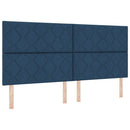 vidaXL Boxrugós ágy matracmal leddel Kék 200 x 200 cm szövet