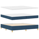 vidaXL Boxrugós ágy matracmal leddel Kék 200 x 200 cm szövet