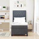 vidaXL LED Box Rugós Ágy Mattresszel Sötétszürke 80 x 200 cm Bársony