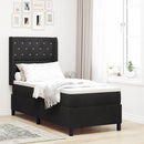 vidaXL Boxrugós ágy matracmal leddel Fekete 80 x 200 cm Bársony