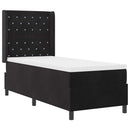 vidaXL Boxrugós ágy matracmal leddel Fekete 80 x 200 cm Bársony
