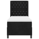 vidaXL Boxrugós ágy matracmal leddel Fekete 80 x 200 cm Bársony