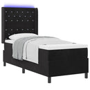 vidaXL Boxrugós ágy matracmal leddel Fekete 80 x 200 cm Bársony