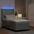 vidaXL Boxrugós ágy matracmal leddel Világosszürke 90 x 200 cm Bársony