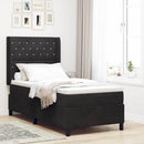 vidaXL Boxrugós ágy matracmal leddel Fekete 100 x 200 cm Bársony