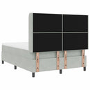vidaXL Boxrugós ágy LED szalagokkal Világosszürke 140 x 200 cm Bársony
