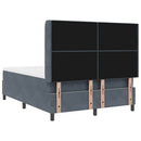 vidaXL Boxrugós ágy LED szalagokkal Sötétszürke 140 x 200 cm Bársony