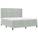 vidaXL LED Box Rugós Ágy Mattresszel Argyle Világosszürke 180 x 200 cm