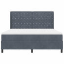 vidaXL LED Box Rugós Ágy Mattresszel Sötétszürke 180 x 200 cm Bársony