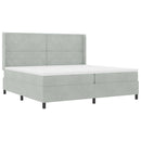 vidaXL Boxrugós ágy matracmal Világosszürke 200 x 200 cm Bársony
