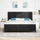 vidaXL Boxrugós ágy matracmal leddel Fekete 200 x 200 cm Bársony