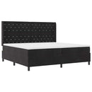 vidaXL Boxrugós ágy matracmal leddel Fekete 200 x 200 cm Bársony