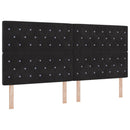 vidaXL Boxrugós ágy matracmal leddel Fekete 200 x 200 cm Bársony