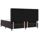 vidaXL Boxrugós ágy matracmal leddel Fekete 200 x 200 cm Bársony
