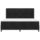 vidaXL Boxrugós ágy matracmal leddel Fekete 200 x 200 cm Bársony