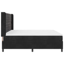 vidaXL Boxrugós ágy matracmal leddel Fekete 200 x 200 cm Bársony