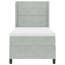 vidaXL LED Box Rugós Ágy Mattresszel Világosszürke 80 x 200 cm Bársony