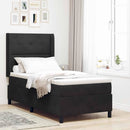 vidaXL Boxrugós ágy matracmal leddel Fekete 80 x 200 cm Bársony