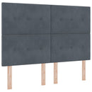 vidaXL Boxrugós ágy LED szalagokkal Sötétszürke 140 x 190 cm Bársony