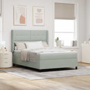 vidaXL LED Box Rugós Ágy Mattresszel Világosszürke 160 x 200 cm