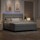 vidaXL Boxrugós ágy matracmal Világosszürke 180 x 200 cm Bársony