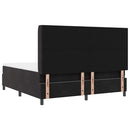 vidaXL Boxrugós ágy matracmal leddel Fekete 180 x 200 cm Bársony