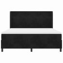 vidaXL Boxrugós ágy matracmal leddel Fekete 180 x 200 cm Bársony