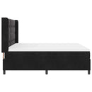 vidaXL Boxrugós ágy matracmal leddel Fekete 180 x 200 cm Bársony