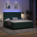 vidaXL Boxrugós ágy matracmal leddel Sötétzöld 180 x 200 cm Bársony