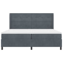 vidaXL LED Box Rugós Ágy Mattresszel Sötétszürke 200 x 200 cm Bársony