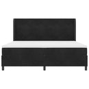 vidaXL Boxrugós ágy matracmal leddel Fekete 200 x 200 cm Bársony