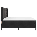 vidaXL Boxrugós ágy matracmal leddel Fekete 200 x 200 cm Bársony