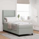 vidaXL LED Box Rugós Ágy Mattresszel Világosszürke 80 x 200 cm Bársony